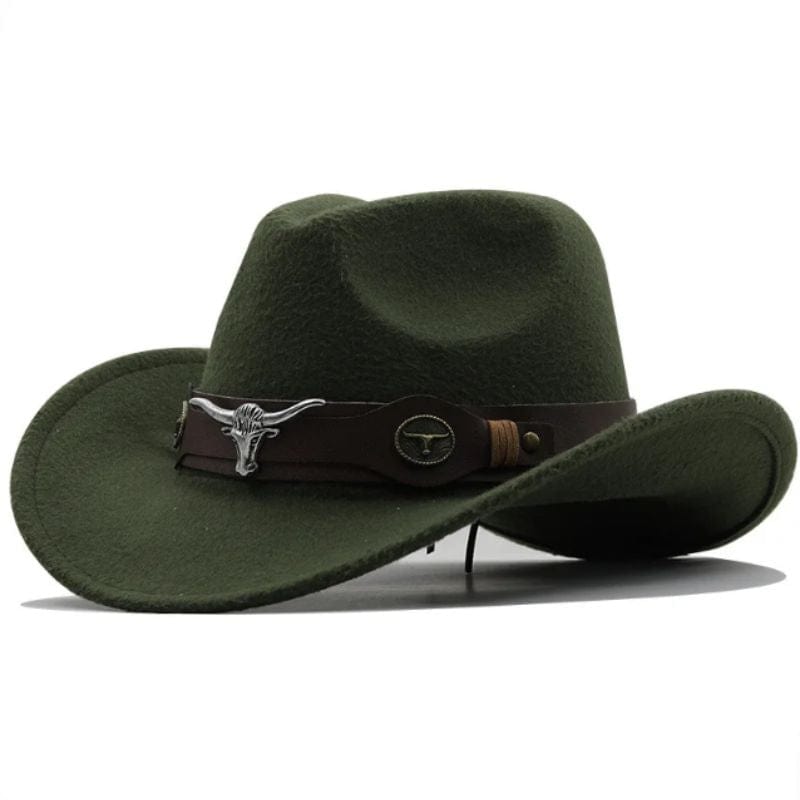 Chapeau Steampunk Western | GlamourSteam - The Steampunk Emporium Vert militaire / 52-54 cm