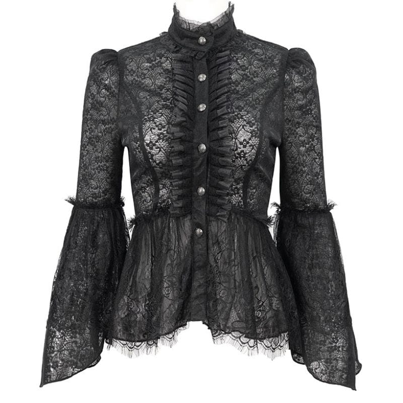 Chemise à Jabot Gothique Femme | L'Élégance Ténébreuse - The Steampunk Emporium