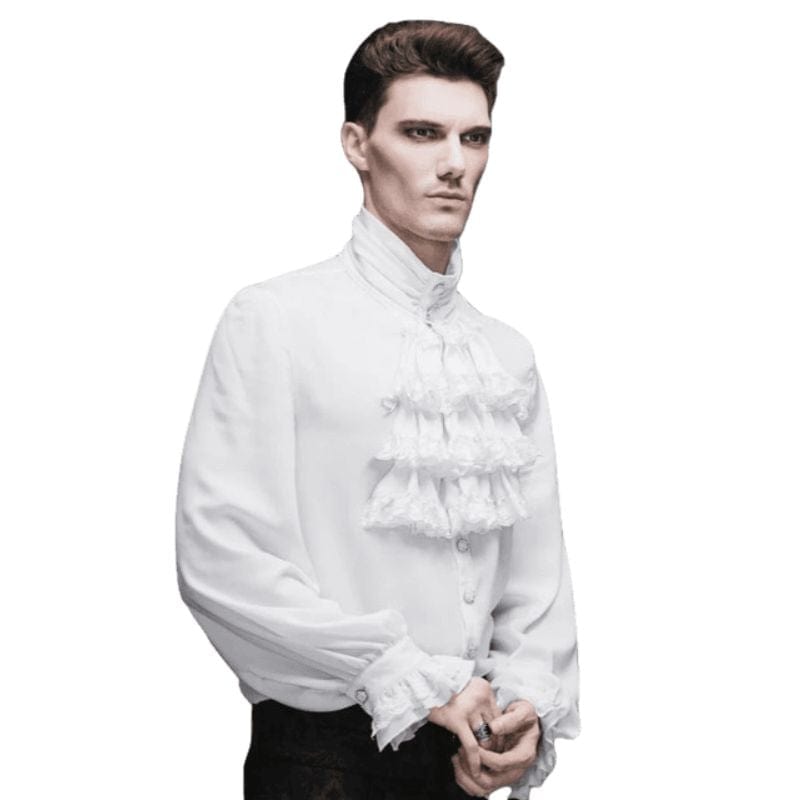 Chemise Blanche à Jabot pour Homme | LuxeMans - The Steampunk Emporium