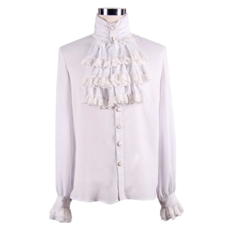 Chemise Blanche à Jabot pour Homme | LuxeMans - The Steampunk Emporium