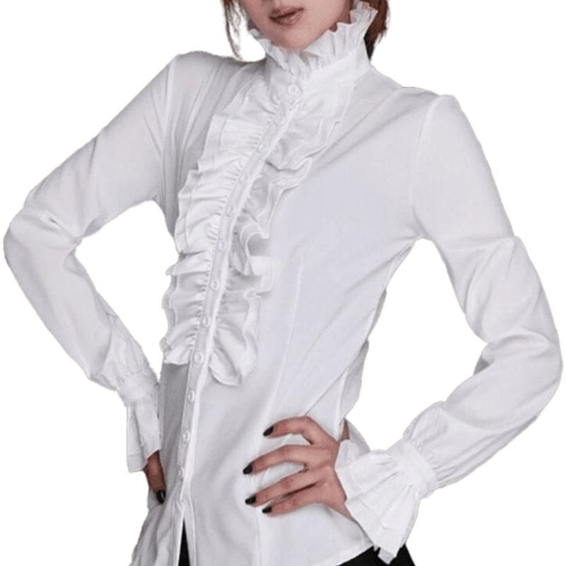 Chemise Blanche Steampunk Femme | Élégance de l'Avant-Garde - The Steampunk Emporium S