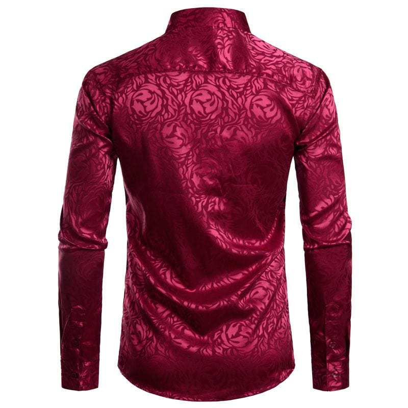 Chemise Rouge à Fleur Homme | RougeVif - The Steampunk Emporium