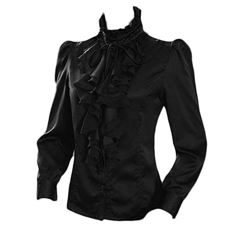 Chemise Steampunk Noire Femme | DarkSteel - The Steampunk Emporium S