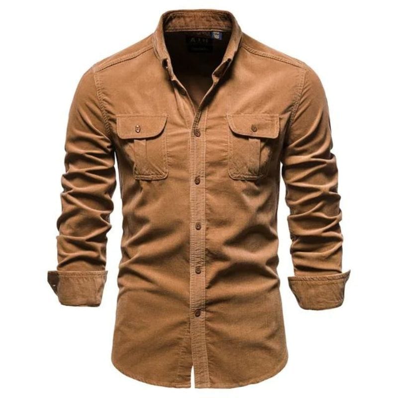 Chemise Velours Côtelé Homme | SupremeVelvet - The Steampunk Emporium Marron / M