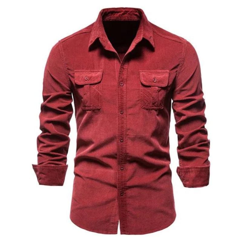 Chemise Velours Côtelé Homme | SupremeVelvet - The Steampunk Emporium Rouge / M