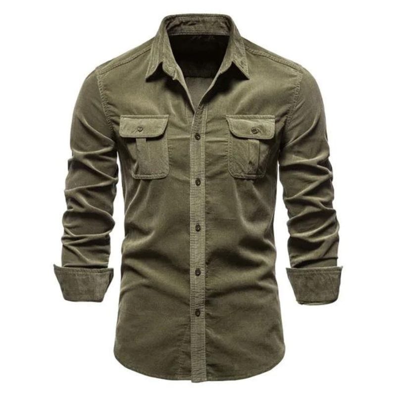 Chemise Velours Côtelé Homme | SupremeVelvet - The Steampunk Emporium Vert / M