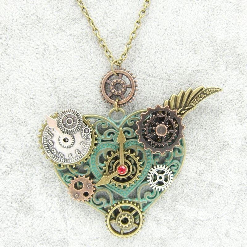 Collier Steampunk Coeur | Bijou ÉléganceÉclatante - The Steampunk Emporium