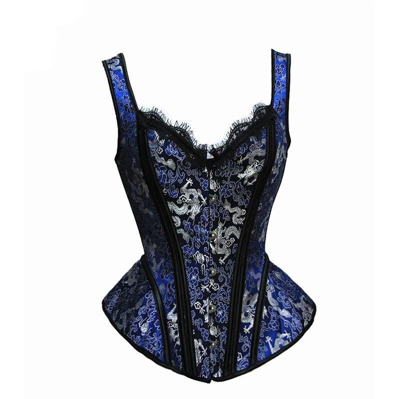 Corset Époque Victorienne | Charme Secret - The Steampunk Emporium Bleu / XXL