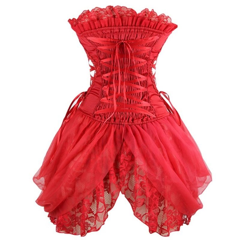 Corset Rétro Rouge pour Femme | Style Élégance Glamour - The Steampunk Emporium