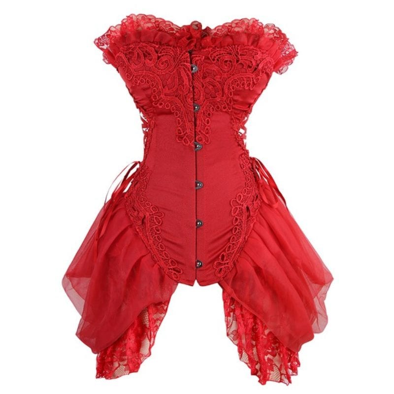 Corset Rétro Rouge pour Femme | Style Élégance Glamour - The Steampunk Emporium Rouge / S