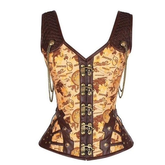 Corset Steampunk Doré | Charme Éternel - The Steampunk Emporium S