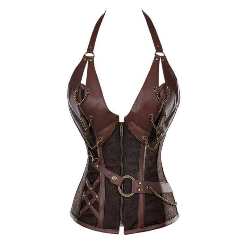 Corset Steampunk Grande Taille | SteelCurve - The Steampunk Emporium Marron / 6XL