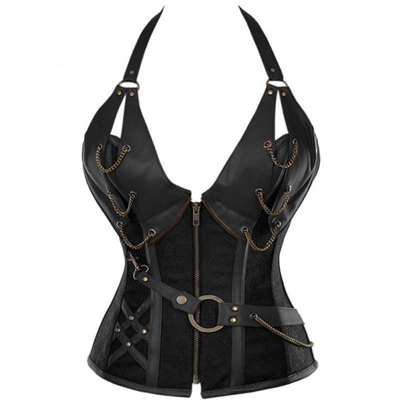 Corset Steampunk Grande Taille | SteelCurve - The Steampunk Emporium Noir / 6XL