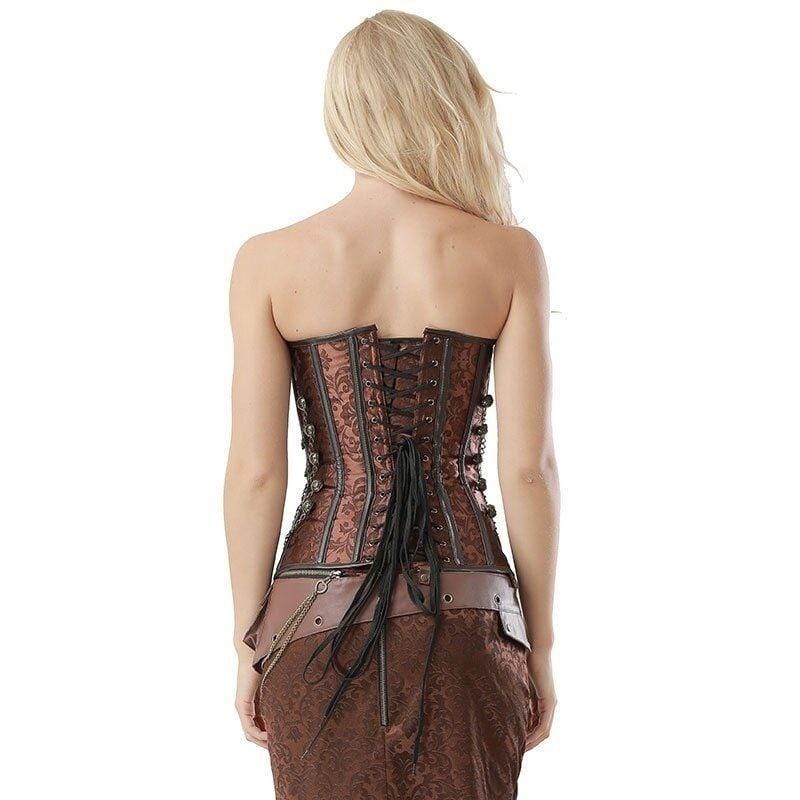 Corset Steampunk Marron | MystiCorset - The Steampunk Emporium