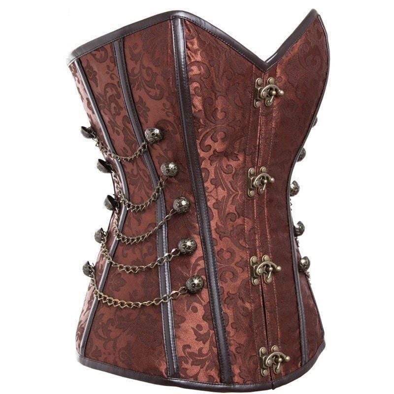 Corset Steampunk Marron | MystiCorset - The Steampunk Emporium