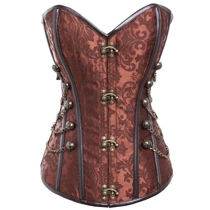 Corset Steampunk Marron | MystiCorset - The Steampunk Emporium