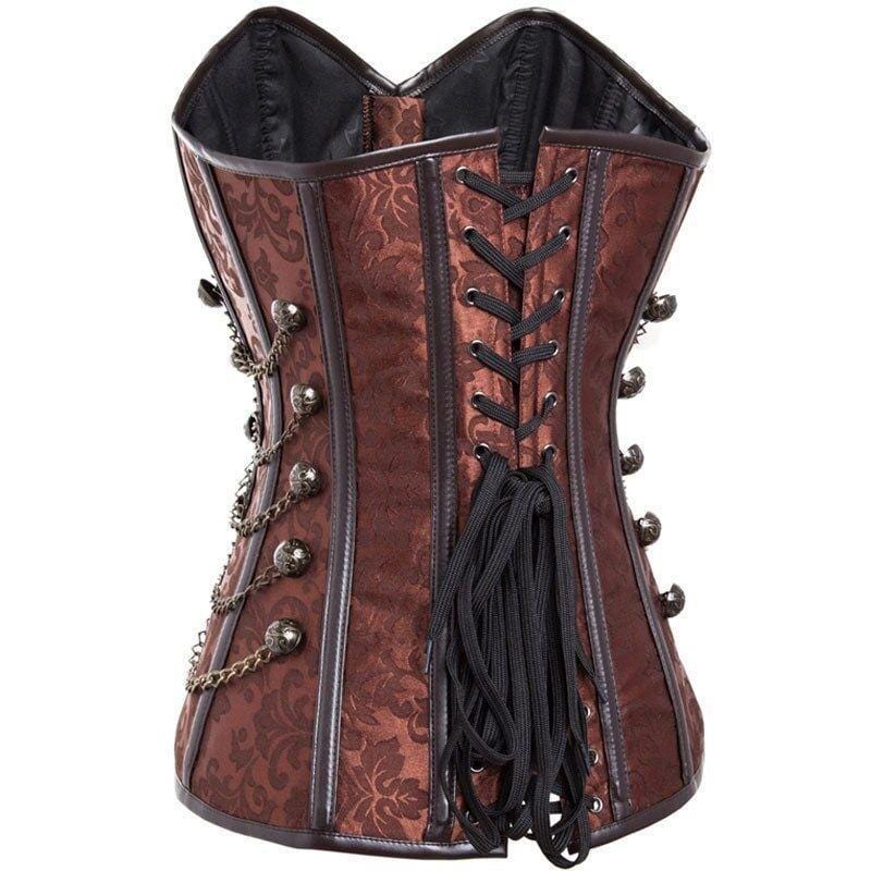 Corset Steampunk Marron | MystiCorset - The Steampunk Emporium