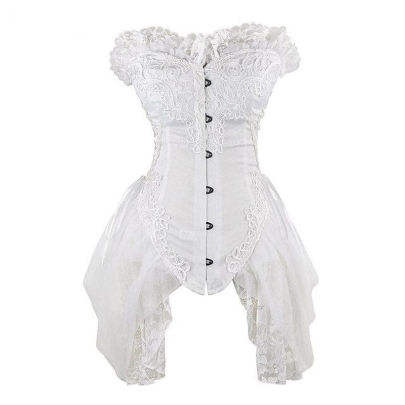 Corset Victorien Blanc | Charme Élégant - The Steampunk Emporium