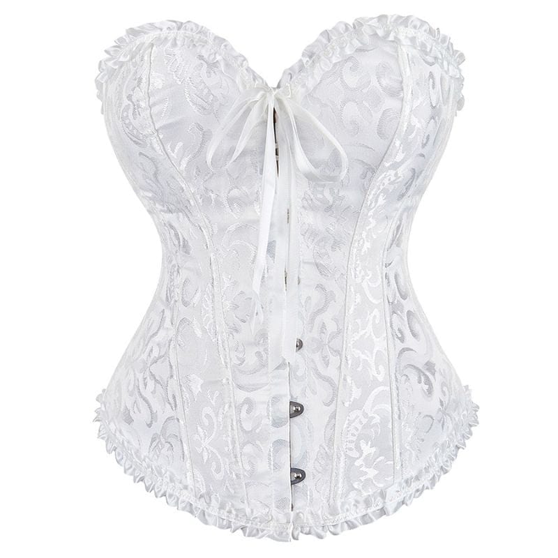 Corset Victorien Femme | Élégance Éternelle - The Steampunk Emporium Blanc / L