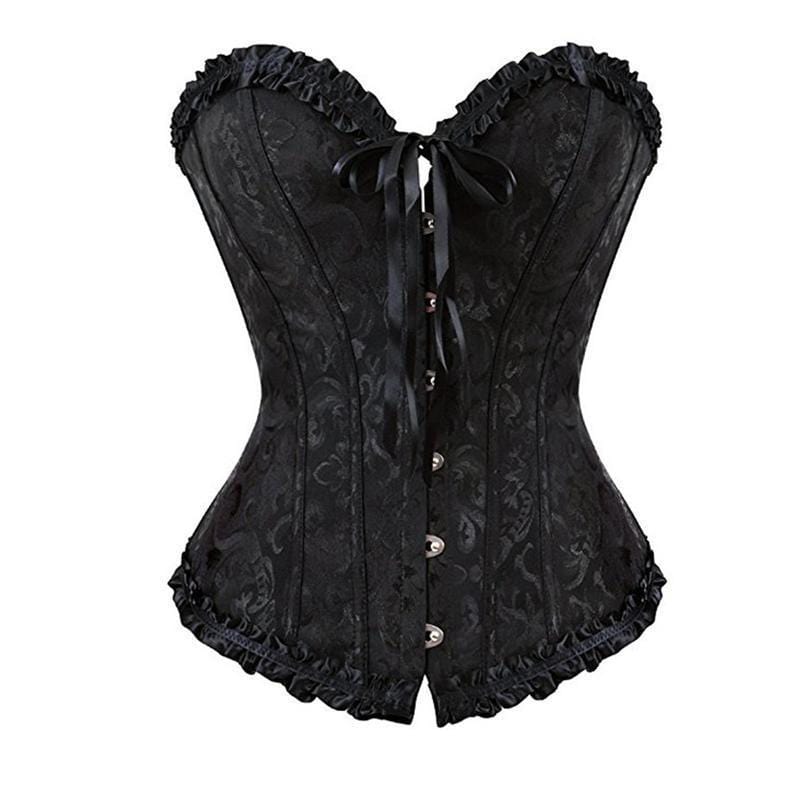 Corset Victorien Femme | Élégance Éternelle - The Steampunk Emporium Noir / L