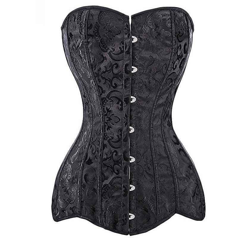 Corset Victorien Long | Élégance Impériale - The Steampunk Emporium Noir / XS