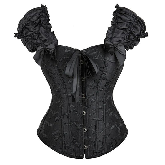 Corset Victorien Noir | LuxeSculpt - The Steampunk Emporium Noir / S