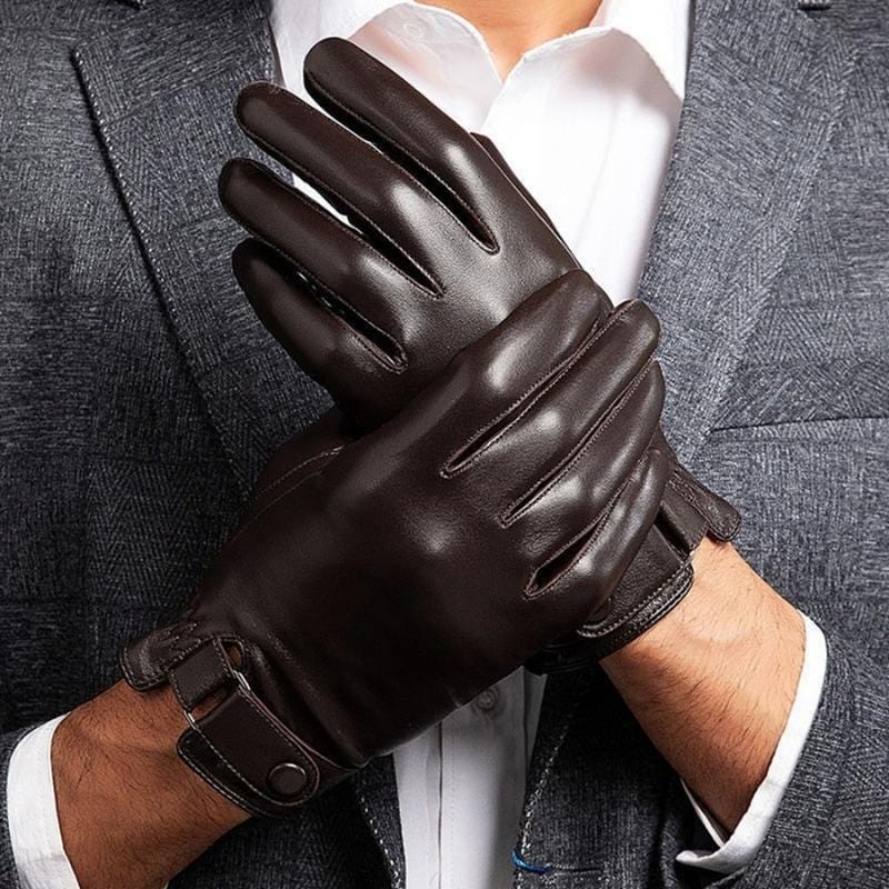 Gant en Cuir Marron pour Homme | LUXGant - The Steampunk Emporium Marron doublure fine / M