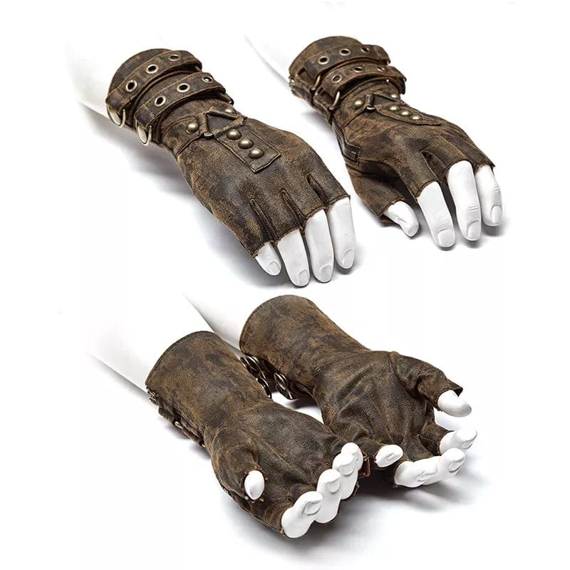 Gants Steampunk Homme | PowerGear - The Steampunk Emporium Marron / S-L