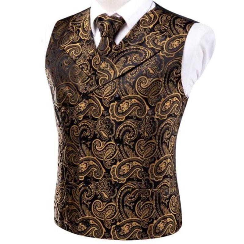 Gilet Costume Homme Doré | Luxe Goldsuit - The Steampunk Emporium