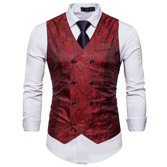 Gilet de Costume Rouge | Élégant Dandy - The Steampunk Emporium L