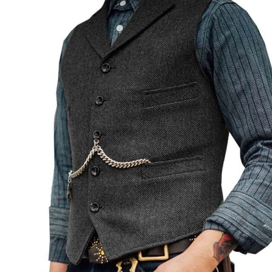 Gilet Steampunk Homme Sans Manche | SteampunkEssence - The Steampunk Emporium Gris Foncé / XS