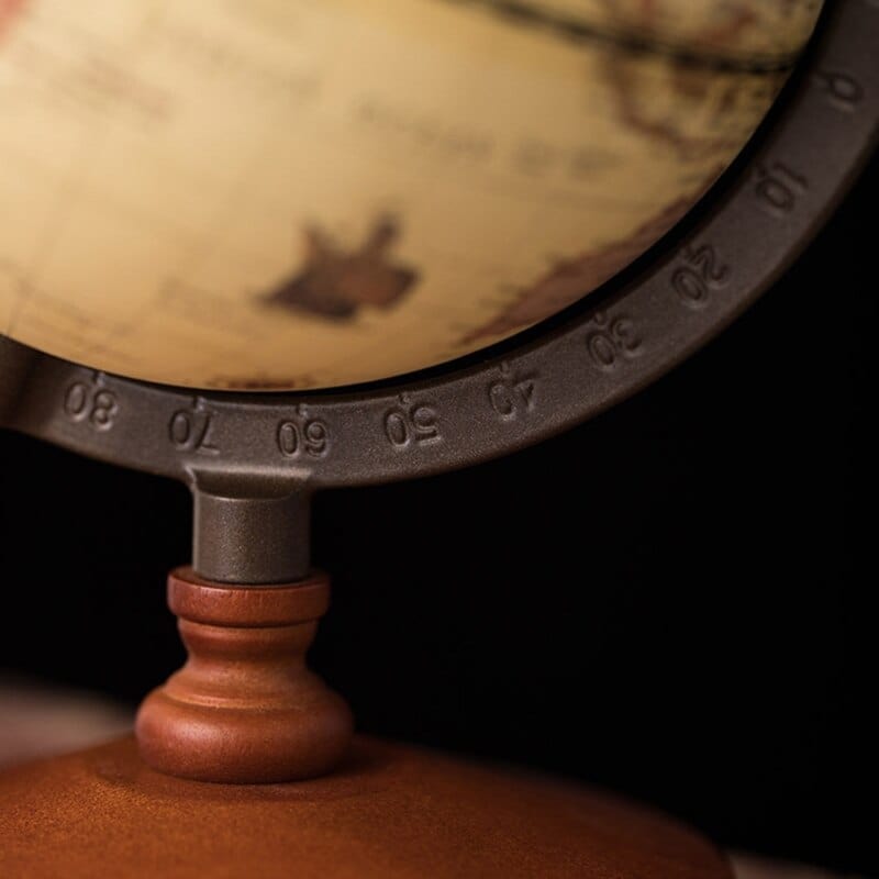 Globe Terrestre en Bois Ancien | EcoWorld Tracker - The Steampunk Emporium