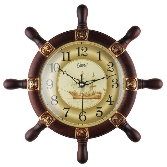 Horloge Steampunk Gouvernail | ChronoGear - The Steampunk Emporium Marron/Or