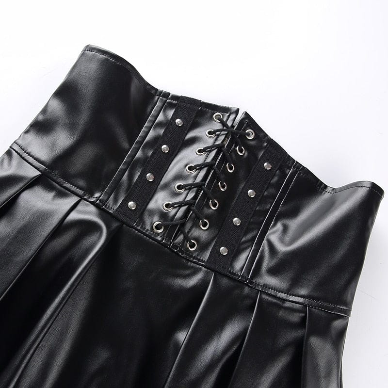 Jupe Simili PU Taille Haute | LuxeCurve - The Steampunk Emporium