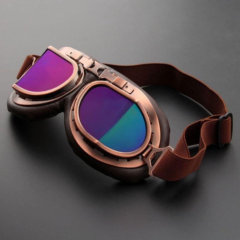 Lunettes Aviateur Steampunk | Vision Airship - The Steampunk Emporium Cuivre avec Verres Bleus