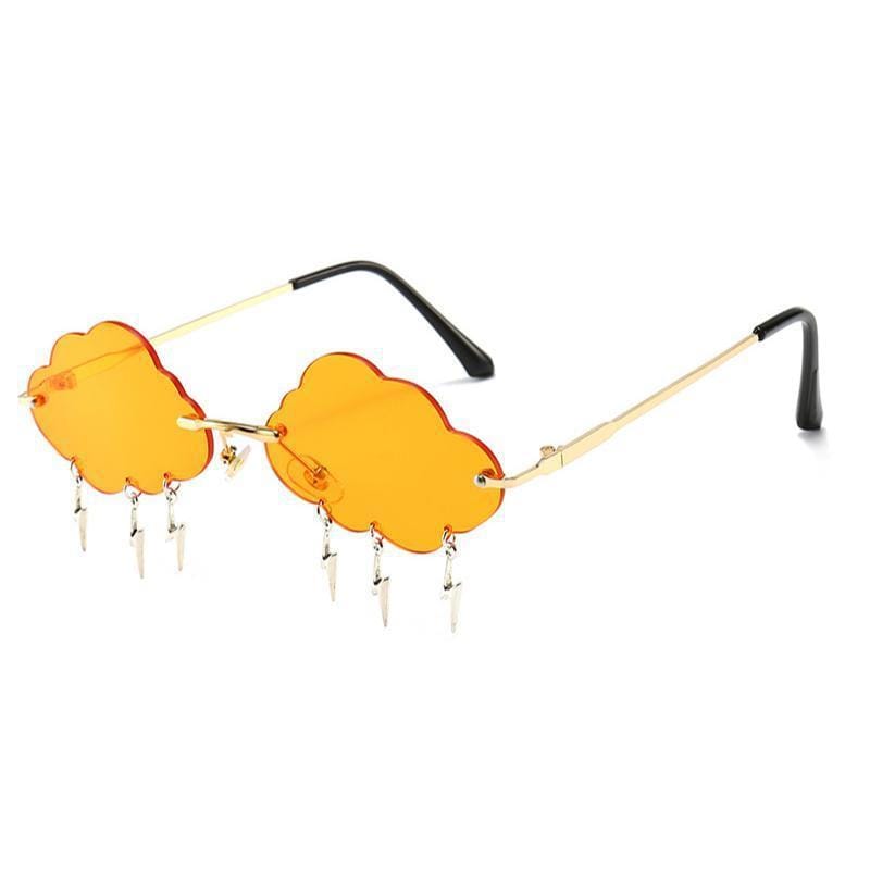 Lunettes de Soleil Forme Nuage | NuageVision - The Steampunk Emporium Or avec Verres Orange