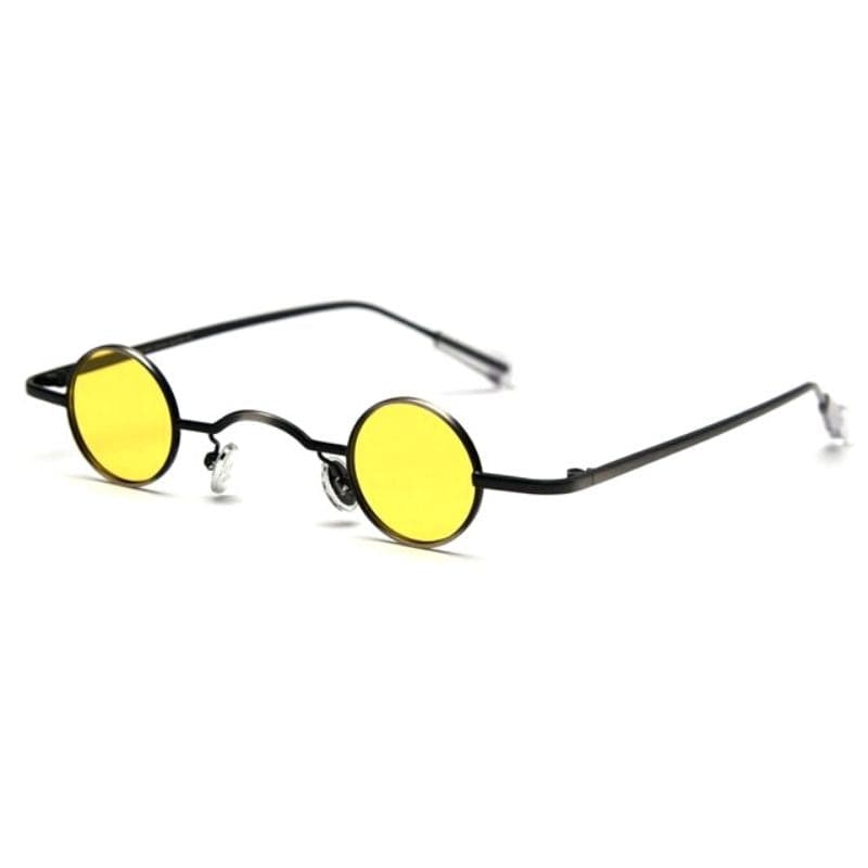 Lunettes de Soleil Petites Rondes | SunStyle Glam - The Steampunk Emporium Noir avec Verres Jaunes