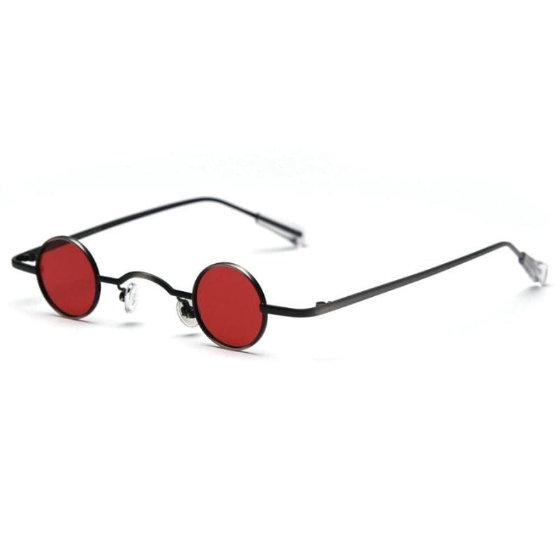 Lunettes de Soleil Petites Rondes | SunStyle Glam - The Steampunk Emporium Noir avec verres Rouges