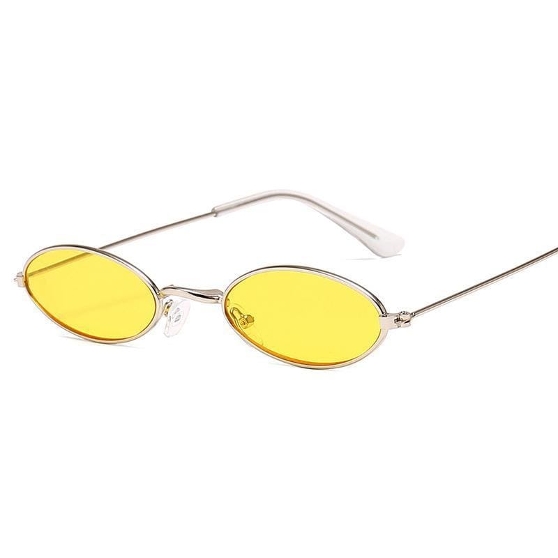 Lunettes de Soleil Steampunk Ovales | Rayspec - The Steampunk Emporium Argent avec Verres Jaunes