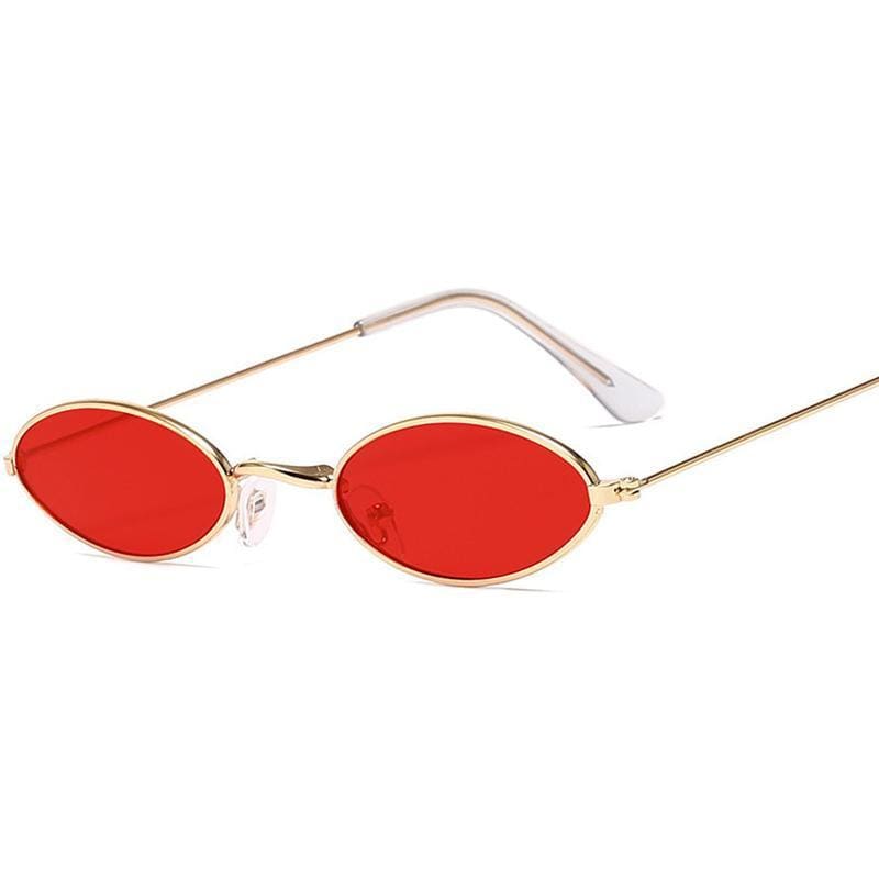 Lunettes de Soleil Steampunk Ovales | Rayspec - The Steampunk Emporium Or avec Verres Rouges