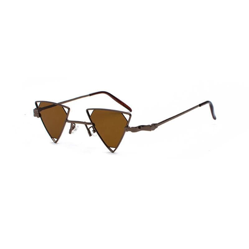 Lunettes de Soleil Steampunk Triangulaires | VisionaryGoggles - The Steampunk Emporium Marron