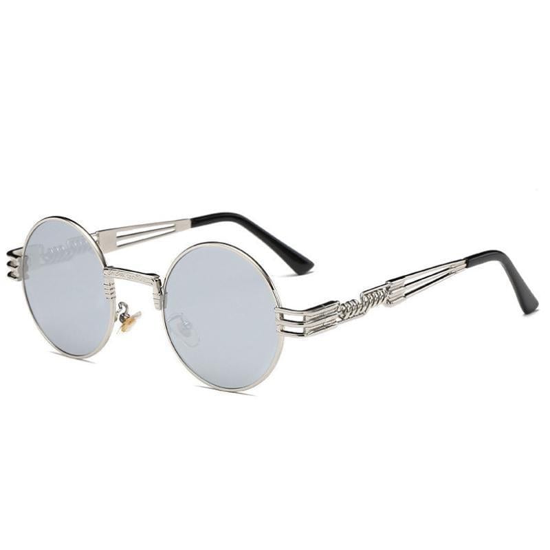 Lunettes de Soleil Style Steampunk | Lunaversailles - The Steampunk Emporium Argent avec Verres Gris