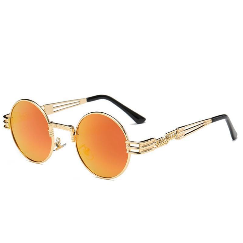 Lunettes de Soleil Style Steampunk | Lunaversailles - The Steampunk Emporium Or avec Verres Orange