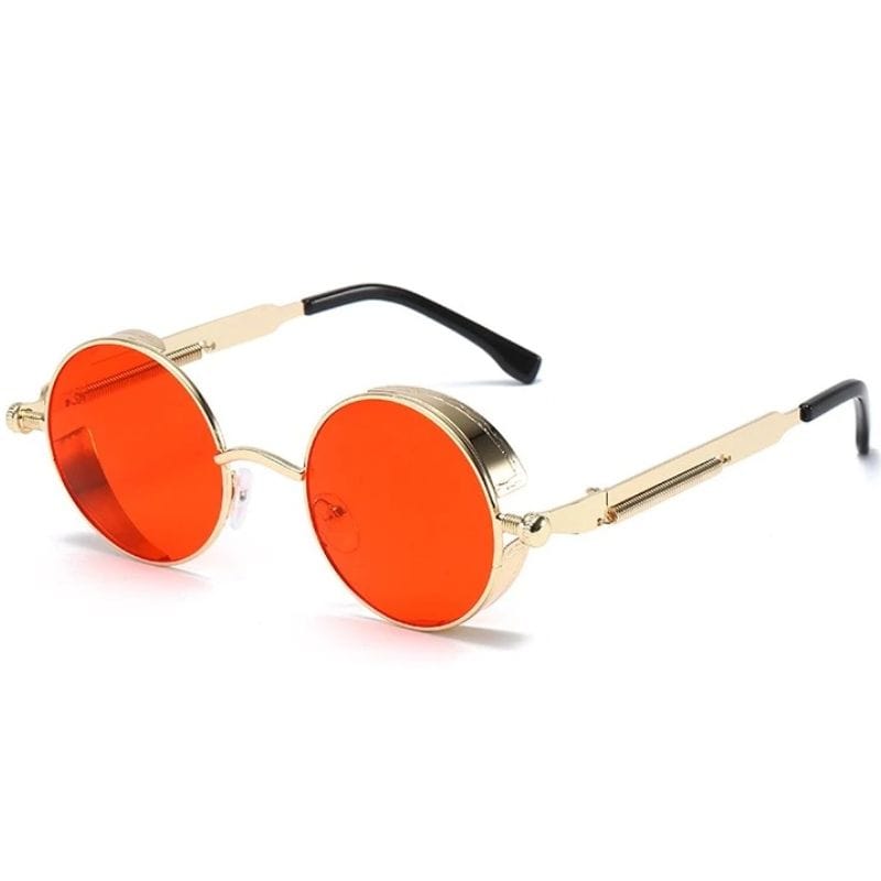 Lunettes Éclatantes de Soleil | Rayon d'Or - The Steampunk Emporium Or avec verres rouges