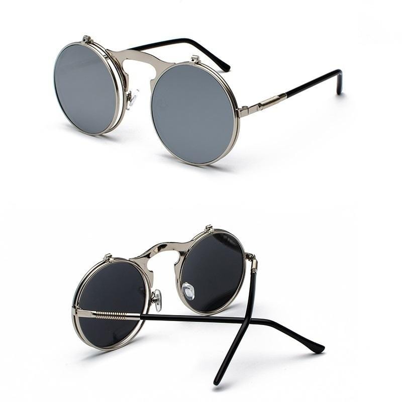 Lunettes Steampunk Double Verre | VisionX-tra - The Steampunk Emporium Argent avec Verres Gris