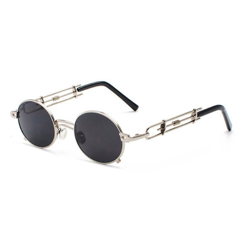 Lunettes Steampunk Hardy | Sombres Terres - The Steampunk Emporium Argent avec Verres Noir