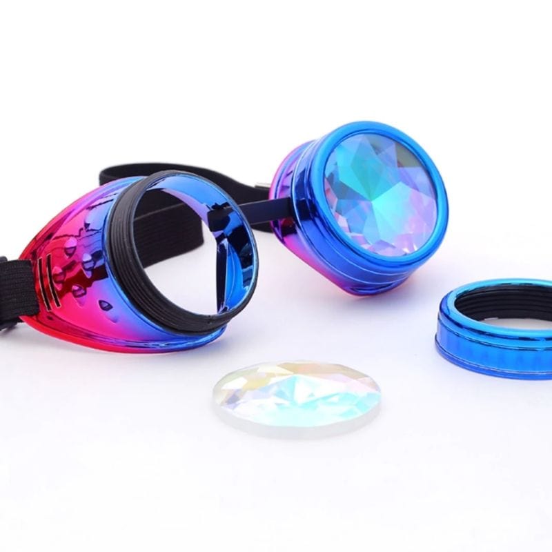 Lunettes Steampunk Kaleidoscope | Visionnaire Chromatique - The Steampunk Emporium Bleu Violet