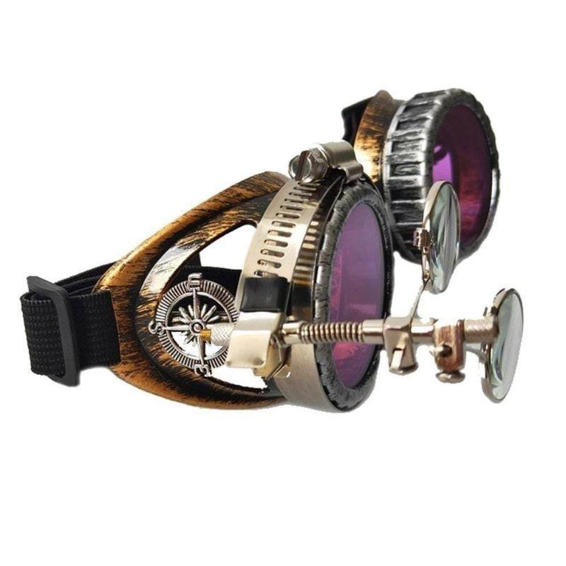 Lunettes Steampunk Rétro Futuriste | VisionarySteam - The Steampunk Emporium Cuivre avec Verres Violets