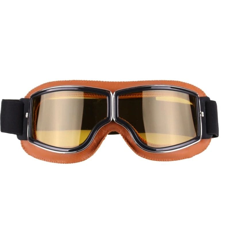 Lunettes Steampunk Rétro Moto | VisionArtsy - The Steampunk Emporium Marron Clair et Verres Jaunes