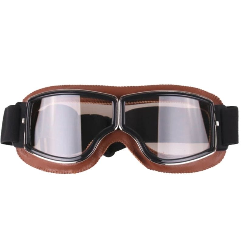 Lunettes Steampunk Rétro Moto | VisionArtsy - The Steampunk Emporium Marron et Verres Clairs